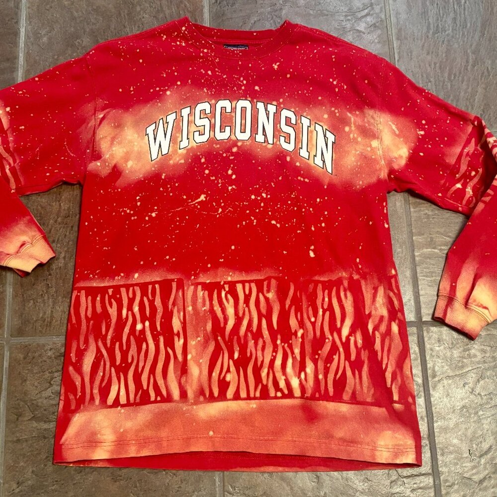 ~~UW WISCONSIN BADGERS BUCKY UNIQUE VINTAGE L JANSPORT L/S SHIRT  BEST WISCONSI